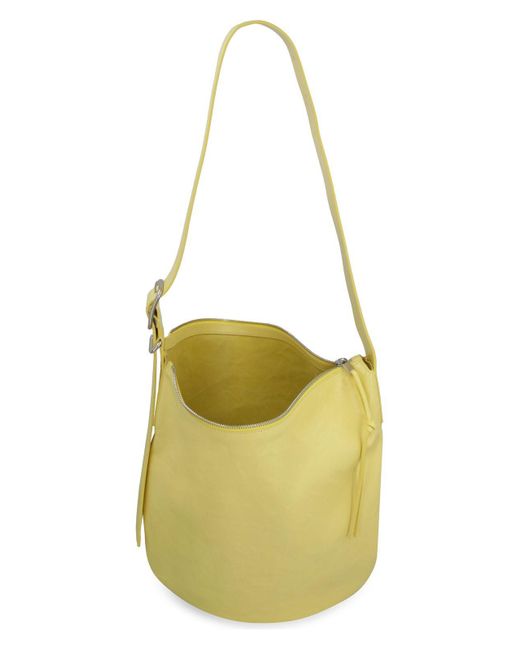 Jil Sander Leather Crossbody Bag in Yellow | Lyst
