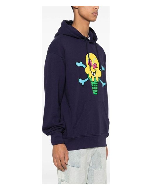 BBCICECREAM Blue Cones&Amp;Bones Printed Hoodie for men