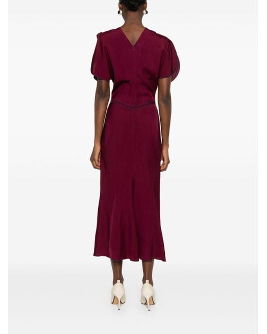 Victoria Beckham Red Long Burgundy Sm Dress