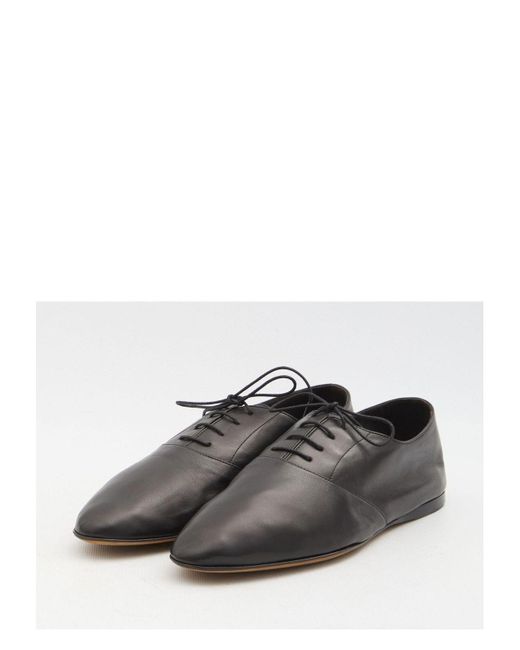The Row White Awar Lace-Up Shoes