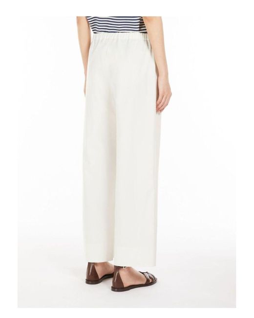 Max Mara White Argento Long Trouser