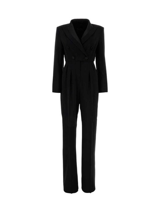 Max Mara Black Stretch Wool Mincio Jumpsuit