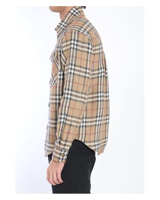 Burberry Gray Check Overshirt for men