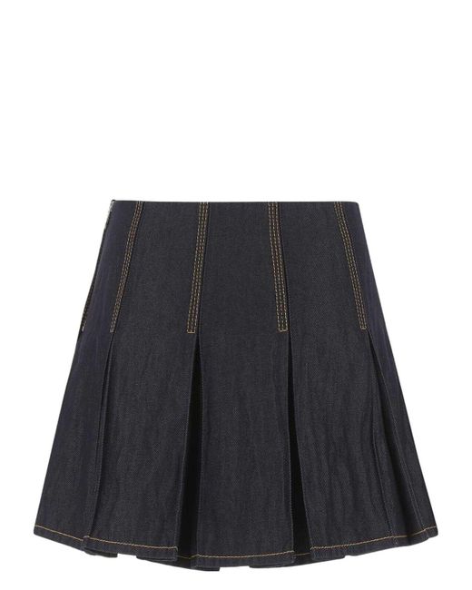 BOTTEGA VENETA Dark Blue Cashmere Blend Skirt BOTTEGA VENETA Dark Blue Cashmere Blend Skirt