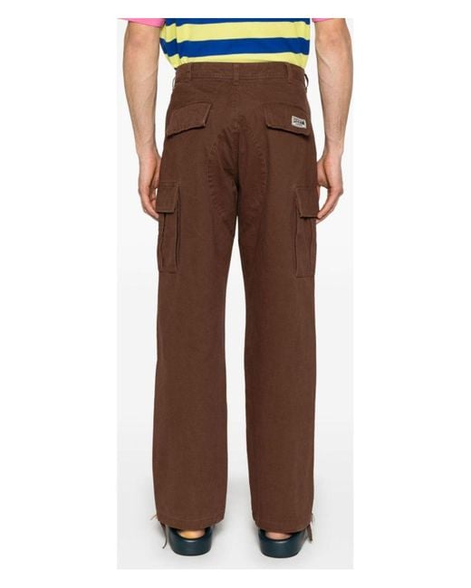 BBCICECREAM Brown Running Dog Cargo Trousers for men