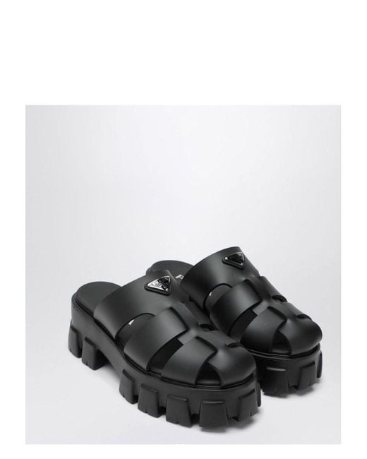 Prada White Rubber Monolith Shoe Sandal