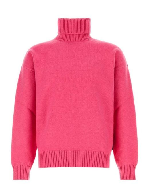 Gucci Pink Dark Stretch Wool Blend Sweater