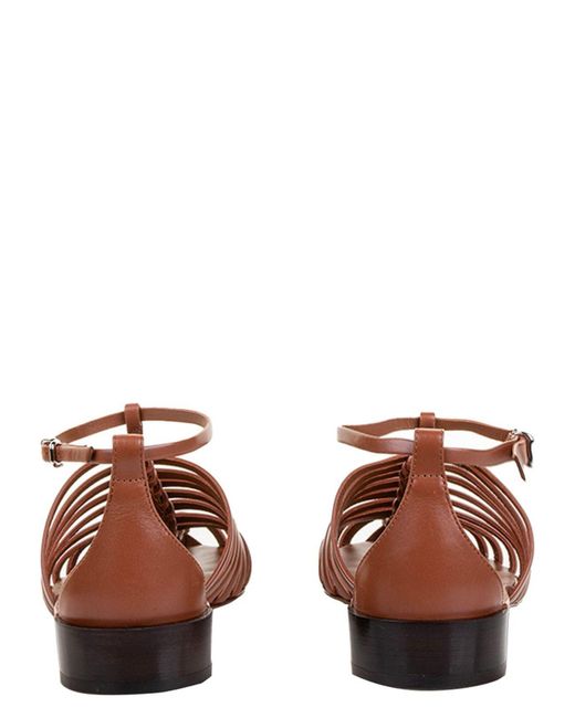 Tod's Brown Calfskin Strap Sandal