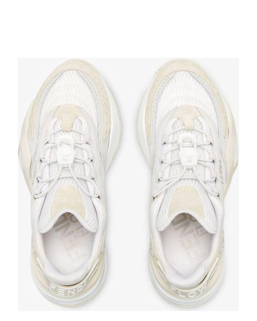 Fendi White Luxurious Calf Leather Sneakers