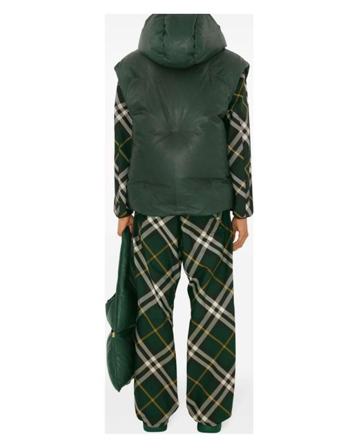 Burberry Green Check Trousers for men