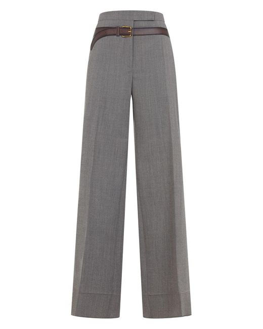 Prada Gray Wool And Polyester Pants