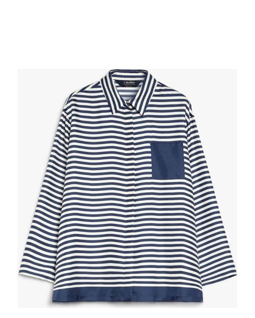 【関税込み】MAX MARA MAYA SHIRT IN COTTON Max Mara Maya Shirt in Blue | Lyst