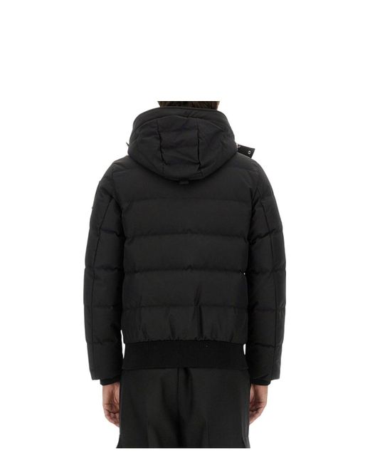 Moose Knuckles Black Polyester Cloud Bomber Down Jacket for men