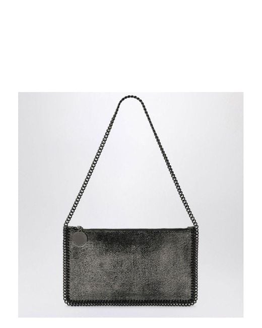 Stella McCartney White Metallic Ruthenium-Coloured Wallet Bag With Chain