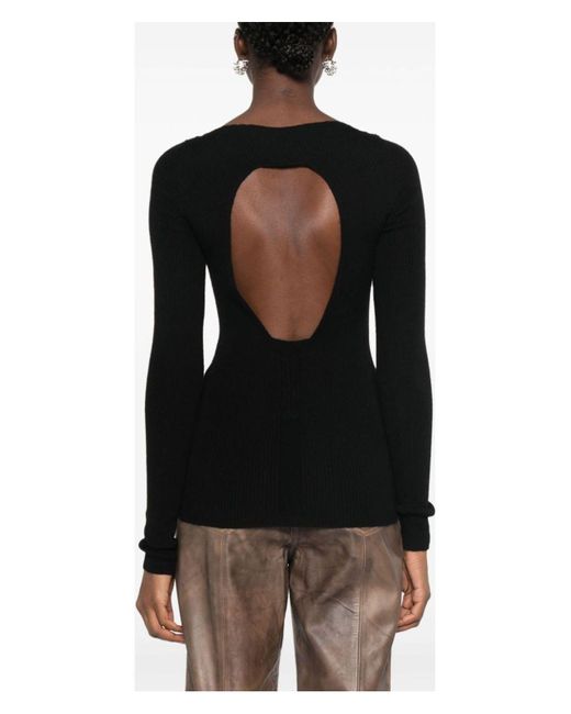 Rick Owens Black Owens Open-Back Knit Sweater