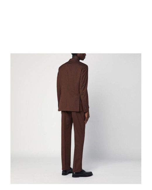 Tagliatore Purple Double-Breasted Wool Suit for men