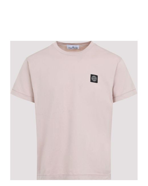 Stone Island Pink Cotton T-Shirt for men