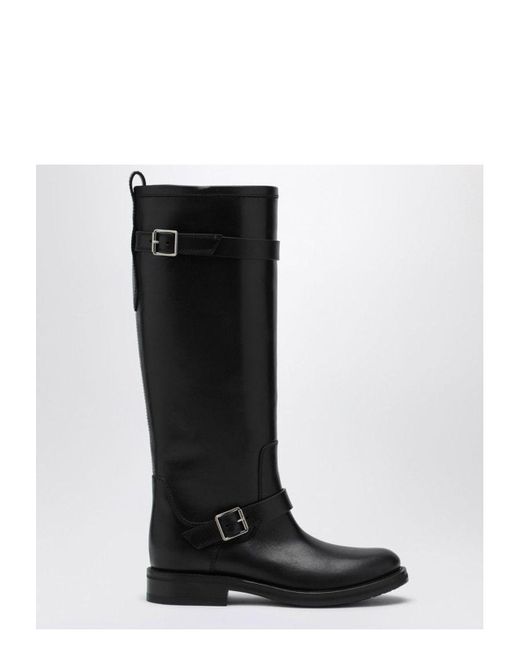 Saint Laurent Black Smooth River Boots