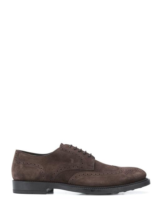 Tod's Brown Lace-Up Derby for men
