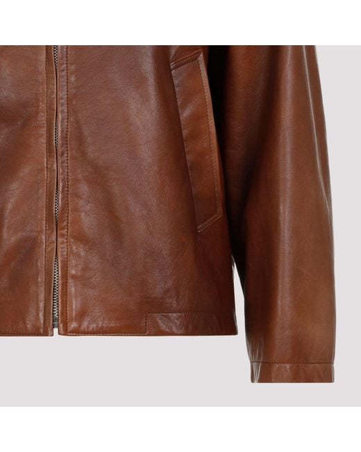 Prada Brown Lamb Leather Jacket