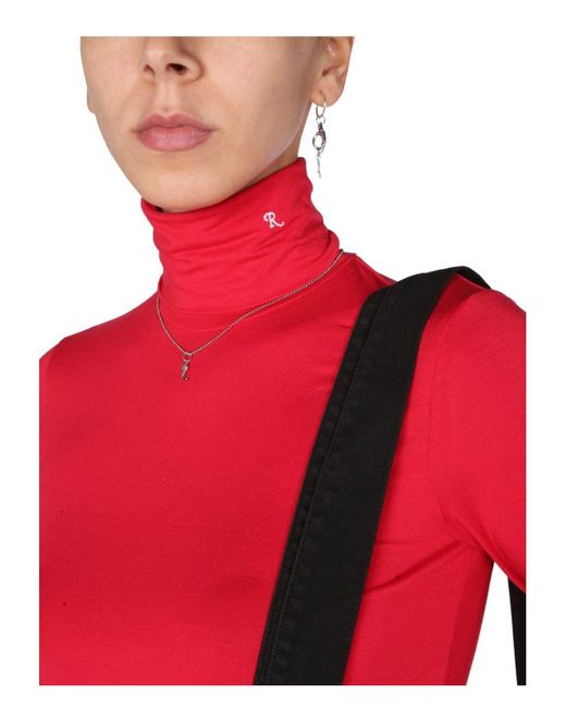 Raf Simons Red Turtle Neck Sweater
