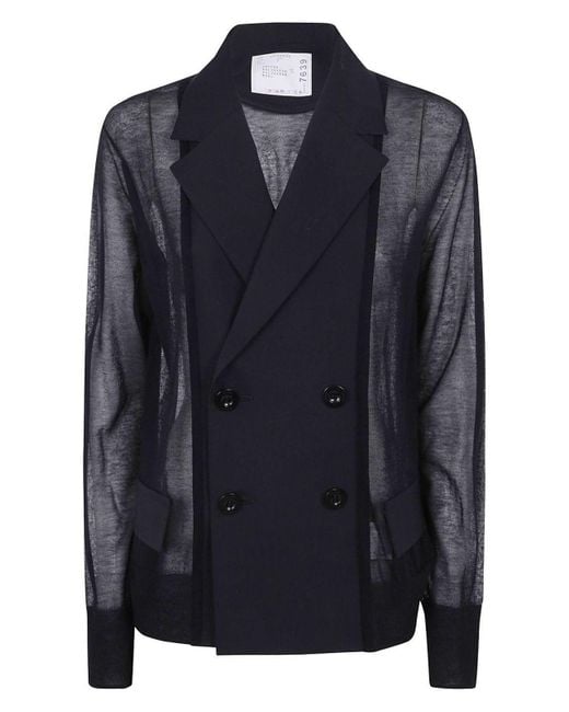 Sacai Blue Suiting X Knit Jacket