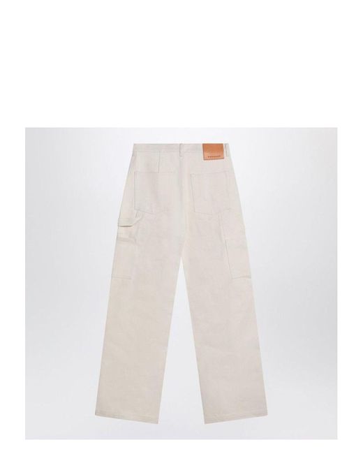 Rick Owens White Pants Double Knee Ivory for men