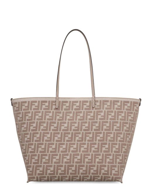Fendi Brown Roll Small Shopping Bag