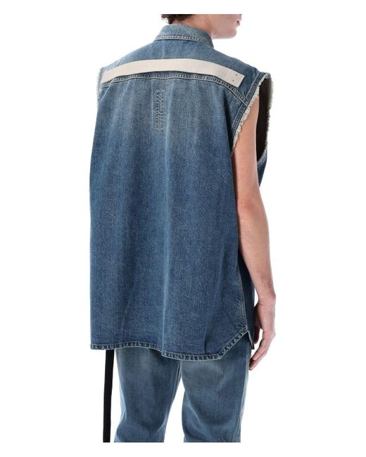 Rick Owens Blue Tommy Jumbo Outershirt for men