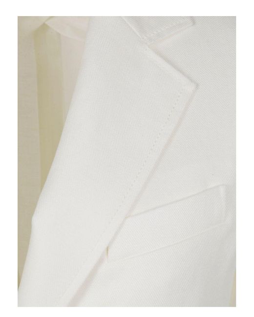 Max Mara White Guglia Linen Blazer Jacket