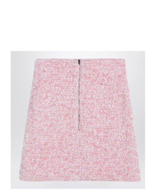 Balenciaga Pink cotton blend tweed mini skirt