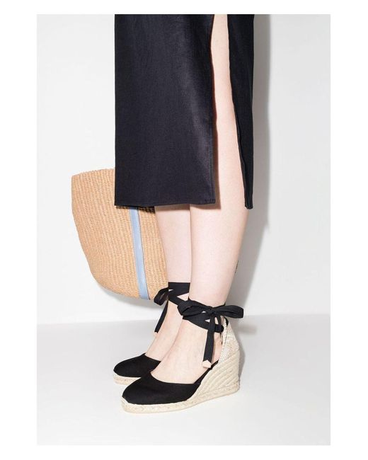 Castaner Black Carina Canvas Espadrilles Sandal