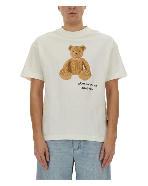 Palm Angels White Regular Fit Tshirt for men