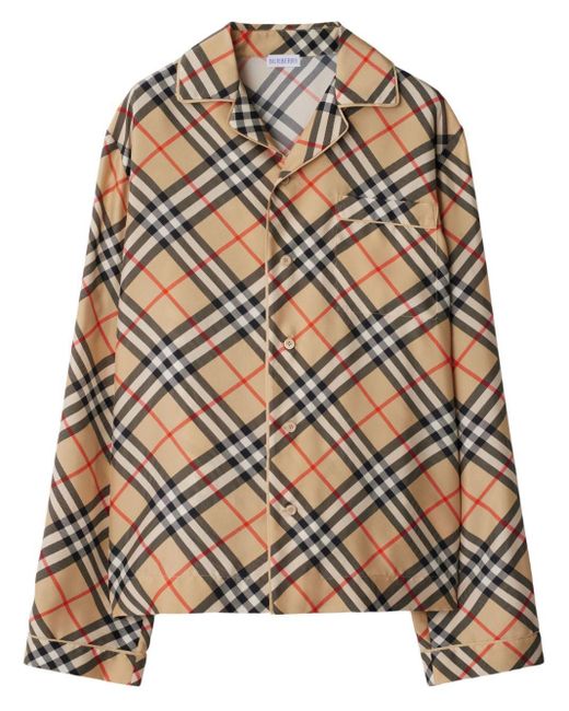 Burberry Brown Checkered Design Shirt – Fw24 Collection