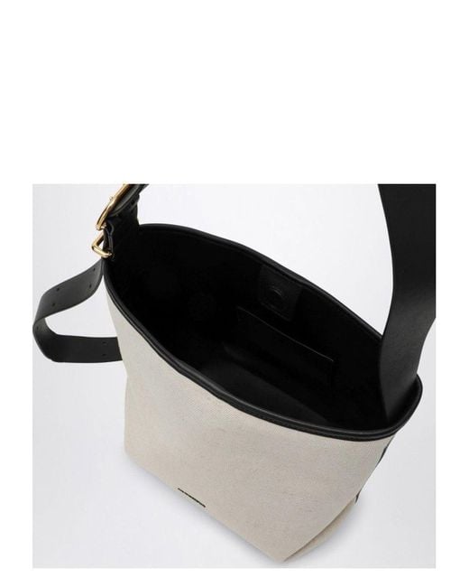 Jil Sander Folded Canvas Small Tote Bag in White | Lyst
