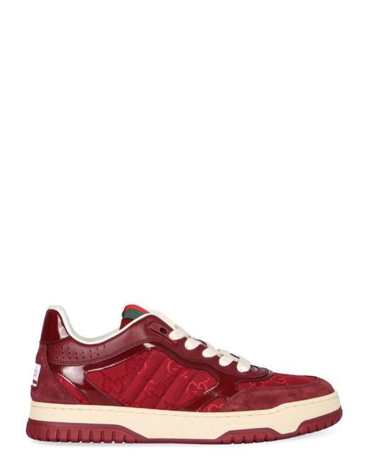 Gucci Red Re-Web Low-Top Sneakers