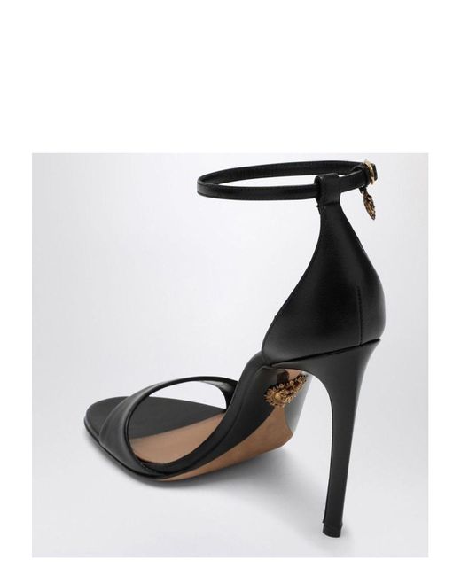 サンダル・ミュール DOLCE&GABBANA BLACK PATENT LEATHER DEVOTION SANDALS Dolce & Gabbana Patent Leather Devotion Sandals in Black | Lyst