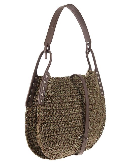 Zanellato Ima Sun Raffia Bag M in Brown Lyst