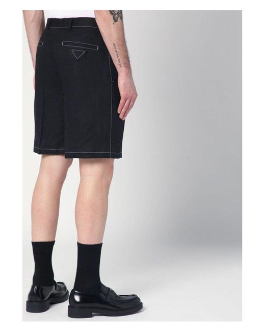 Prada Gray Linen Bermuda Shorts for men