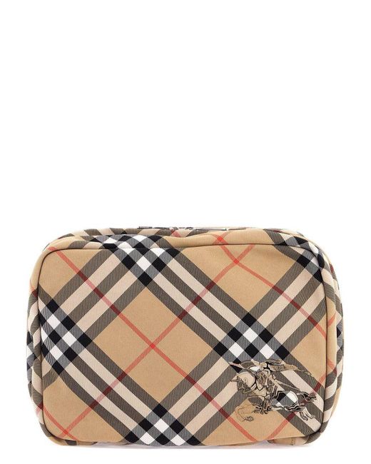 Burberry Gray Nova Check Travel Bag for men