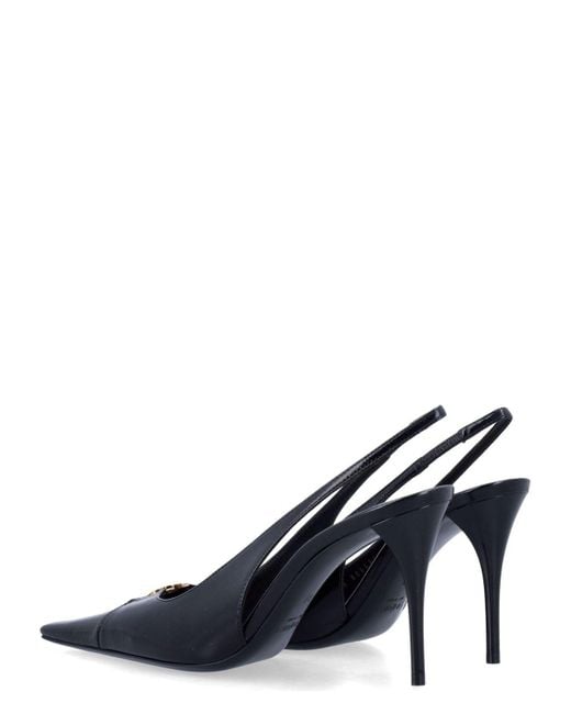 Saint Laurent Blue Babylone Breteuil Slingback Pumps