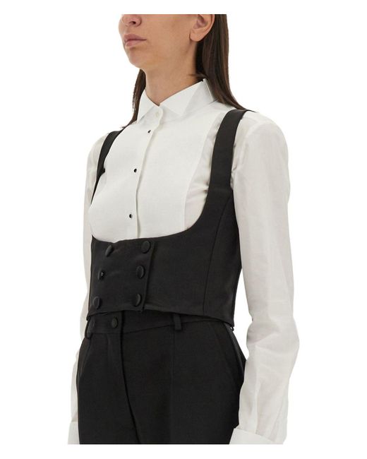 Dolce & Gabbana Black Doublebreasted Tuxedo Vest