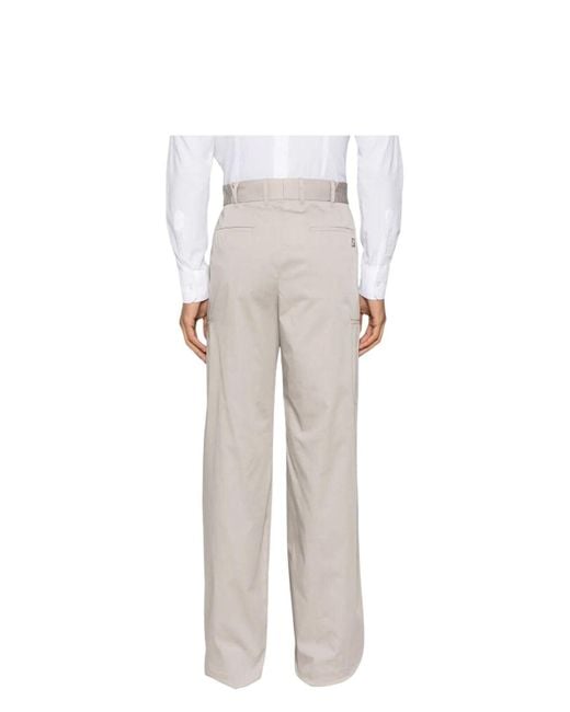 Fendi White Straight Cargo Trousers for men