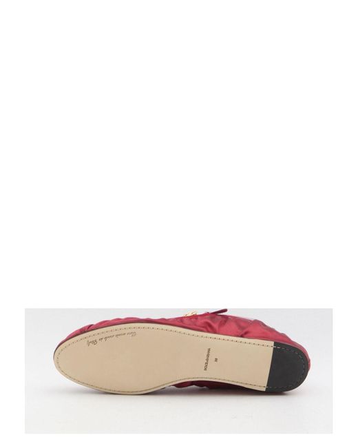 Dolce & Gabbana Red Satin Ballerinas