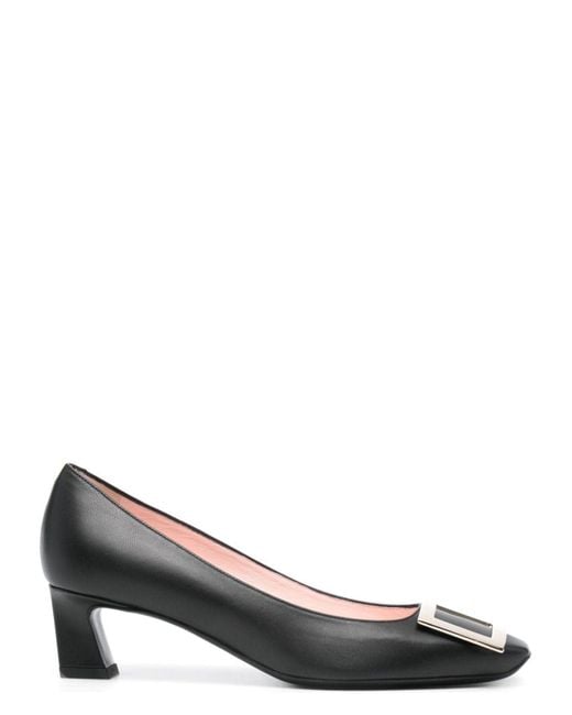 Roger Vivier Black Trompette Leather Pumps