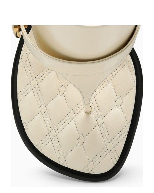 Burberry Natural Light Leather Bay Sandals