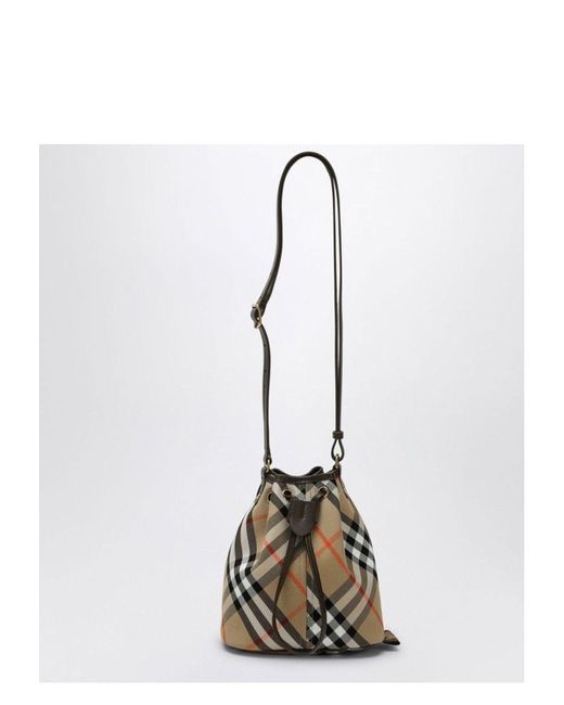 Burberry White Mn Drawstring Bucket