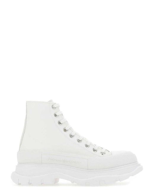 Alexander McQueen White Canvas Canvas Sack Sneakers