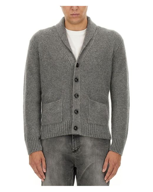 Tom Ford Gray Cashmere And Silk Cardigan for men
