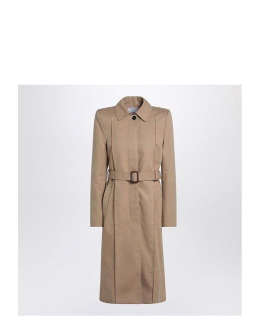Alexander McQueen Natural Trench Coat With Belt